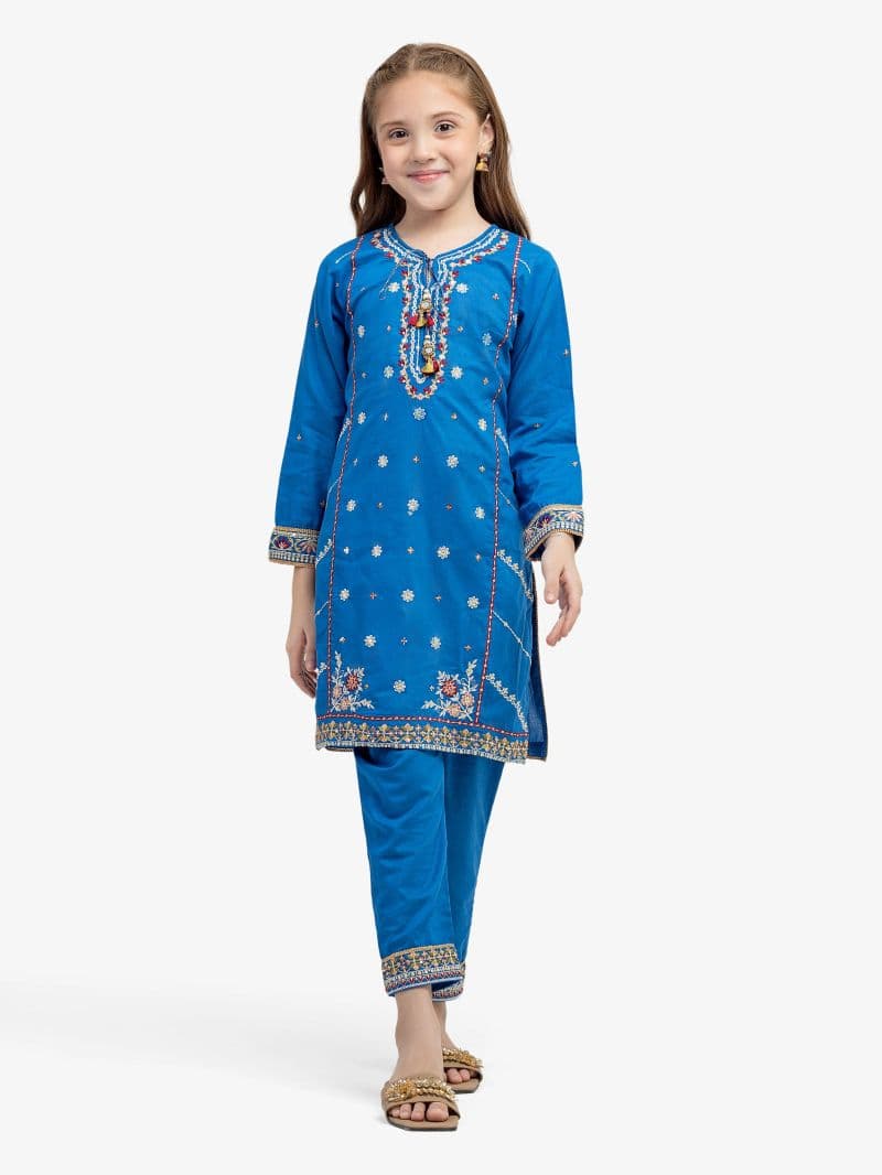 Embroidered Cambric Co-Ord Set - EGTKE5-70961ST