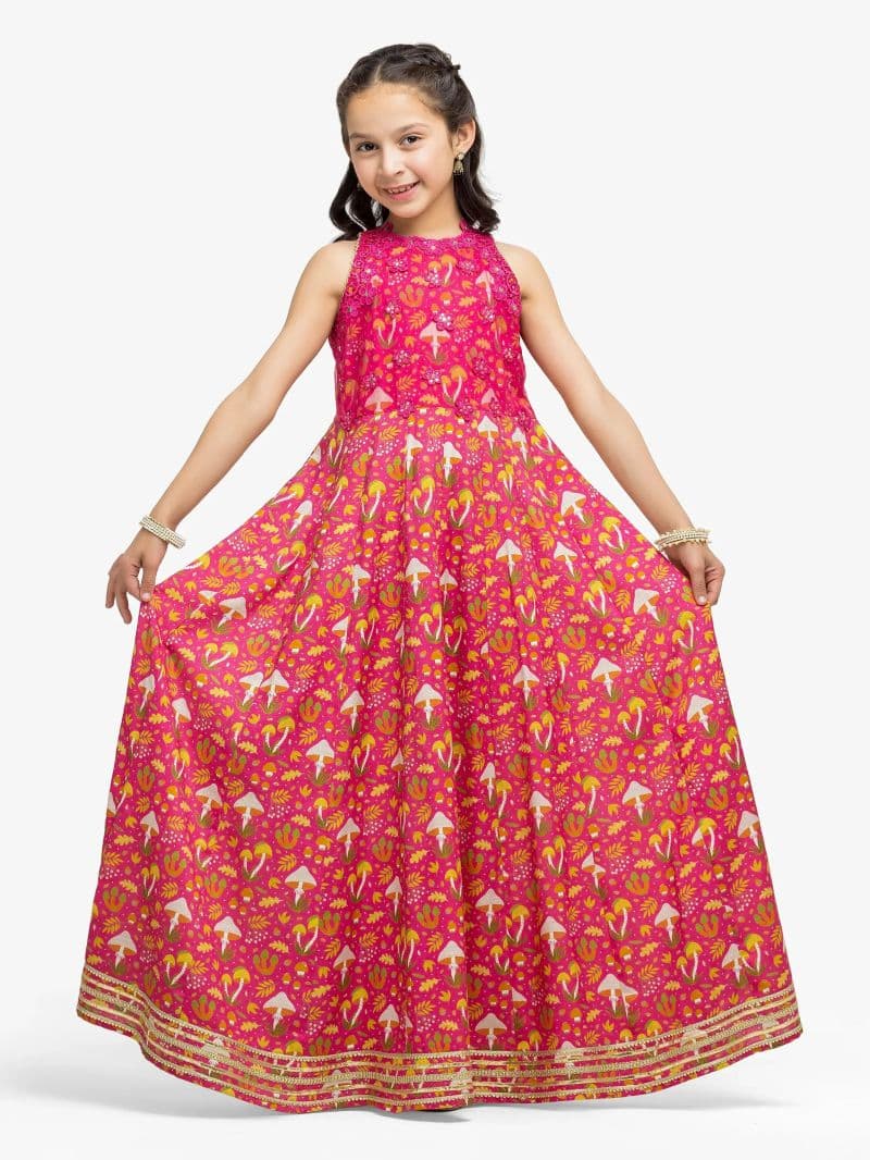 Embroidered Raw Silk Long Maxi - EGTPLE24-50028S thumbnail