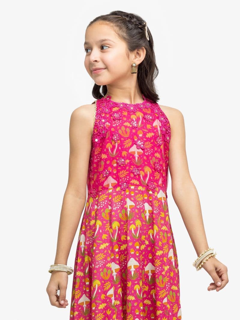 Embroidered Raw Silk Long Maxi - EGTPLE24-50028S thumbnail