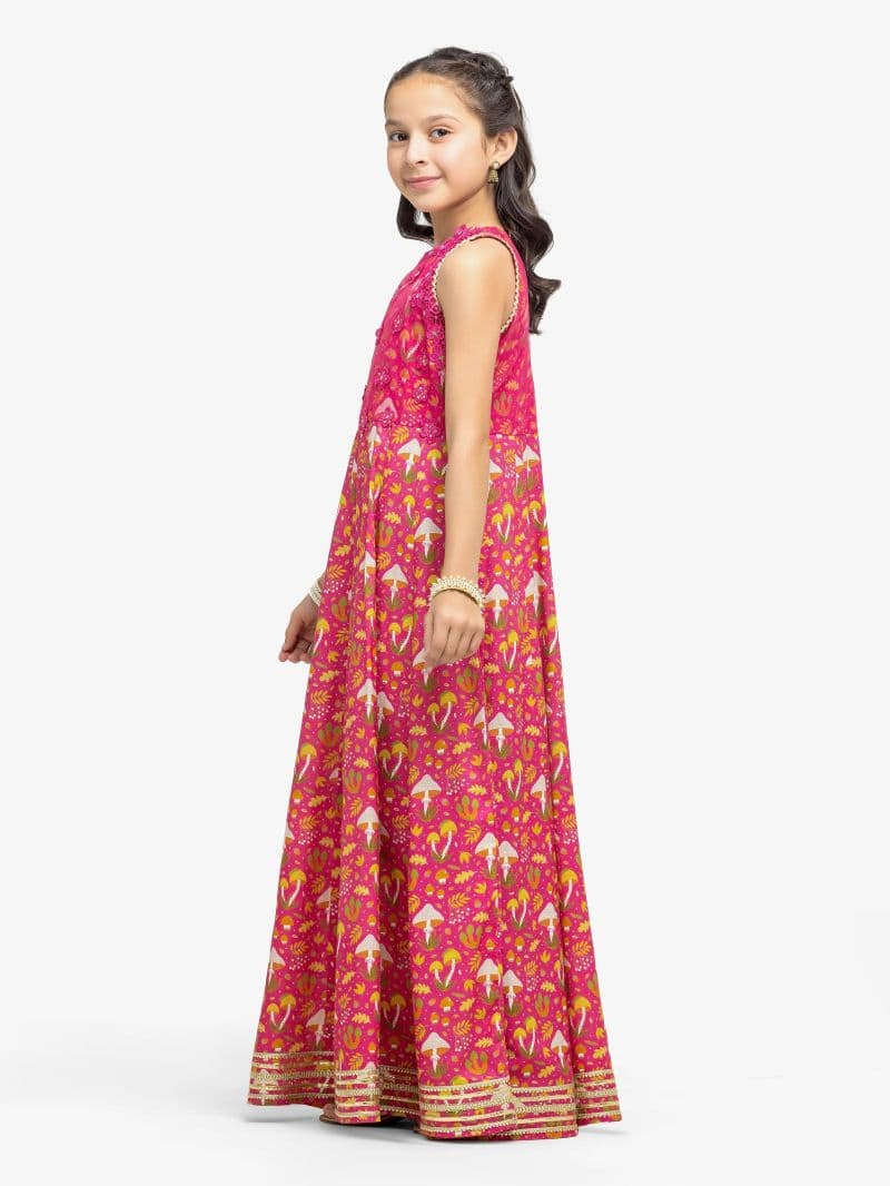 Embroidered Raw Silk Long Maxi - EGTPLE24-50028S thumbnail