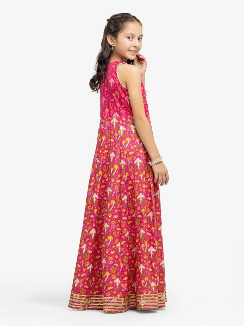 Embroidered Raw Silk Long Maxi - EGTPLE24-50028S thumbnail