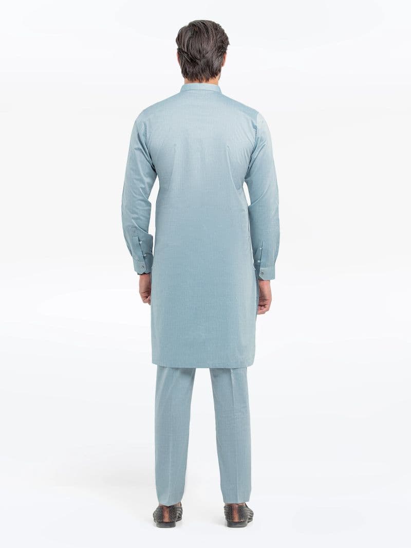 Embroidered Chambray Kurta Pajama - EMTKPT5-059