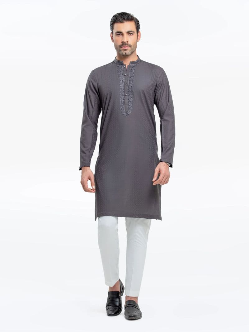 Embroidered Dobby Kurta - EMTK5-99525 thumbnail