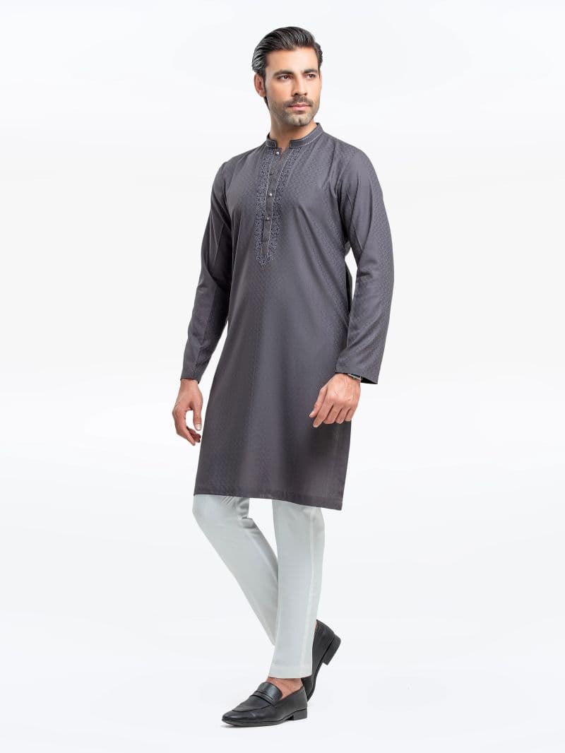 Embroidered Dobby Kurta - EMTK5-99525 thumbnail