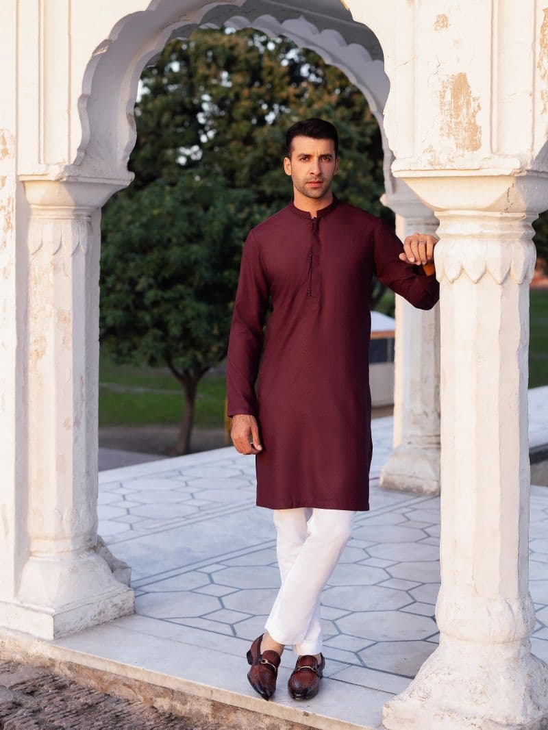 Embroidered Dobby Kurta - EMTK5-99527 thumbnail