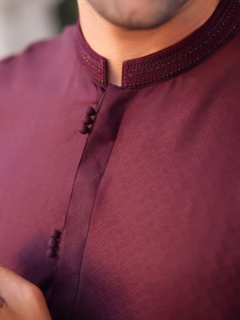 Embroidered Dobby Kurta - EMTK5-99527 thumbnail