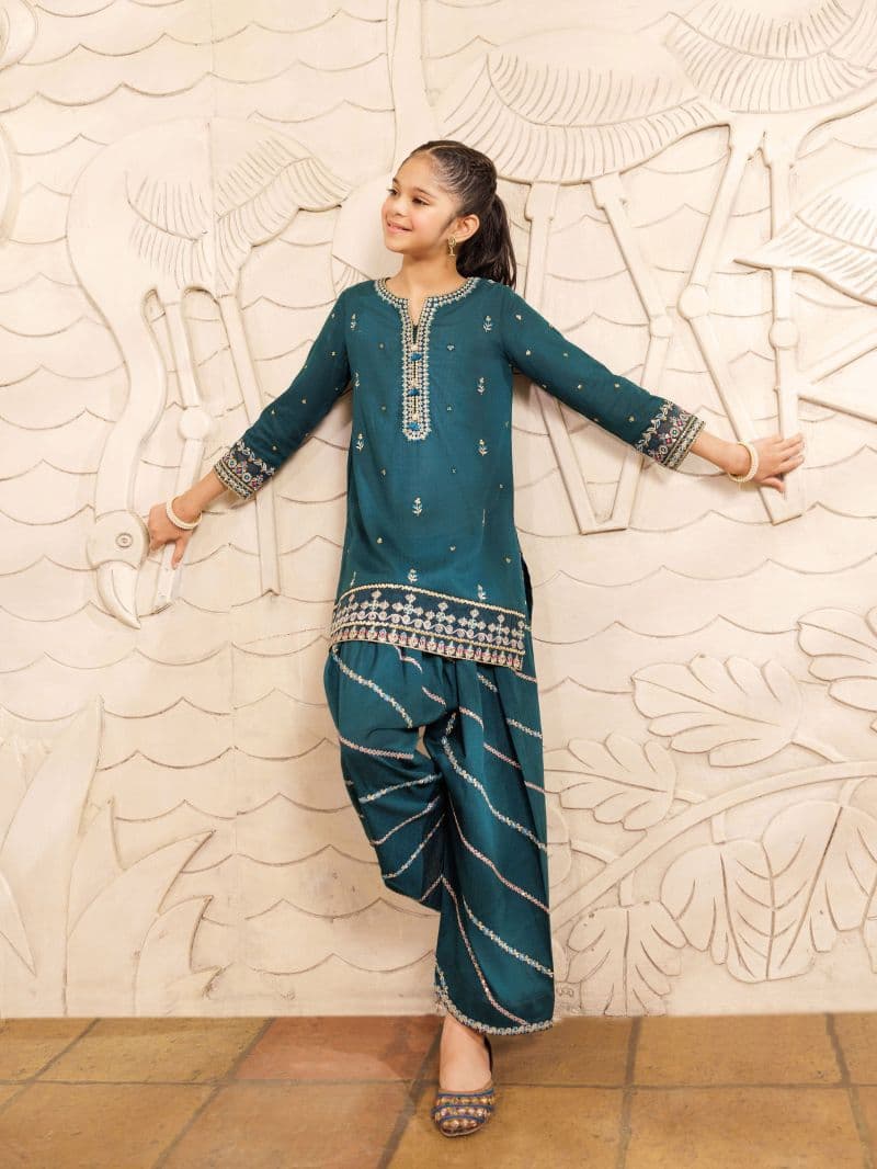 Embroidered Dobby Co-Ord Set - EGTKE5-71014ST thumbnail