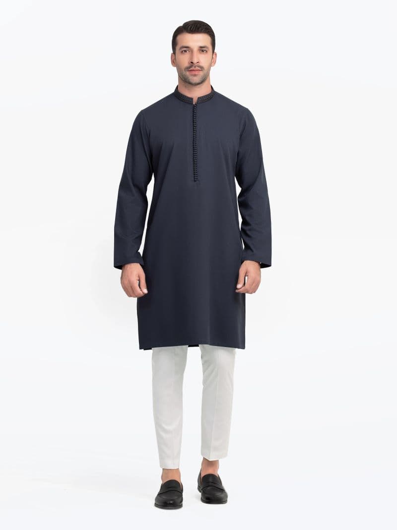 Embroidered Dobby Kurta - EMTK5-99545 thumbnail