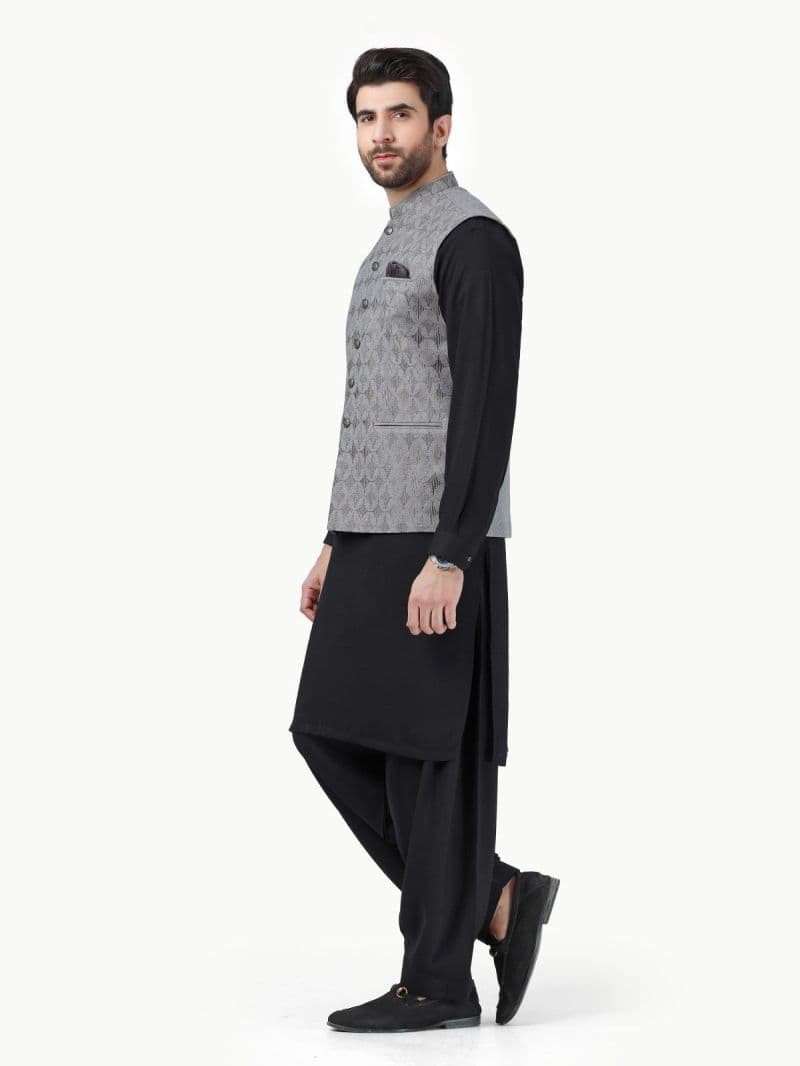 Embroidered Cotton Waistcoat - EMTWCC22-123 thumbnail