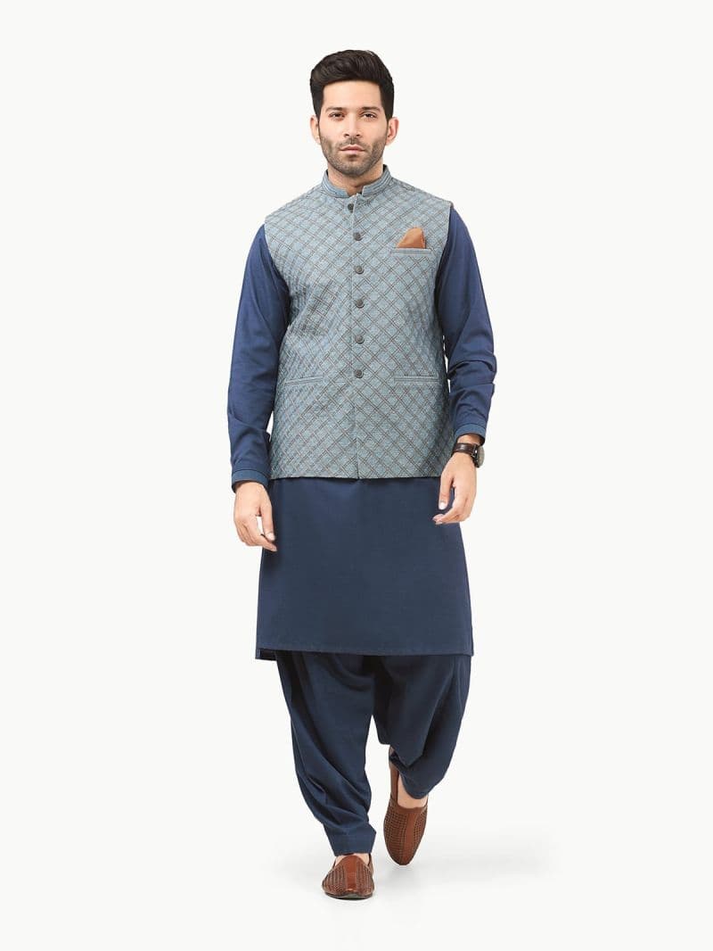 Embroidered Cotton Waistcoat - EMTWCC22-132
