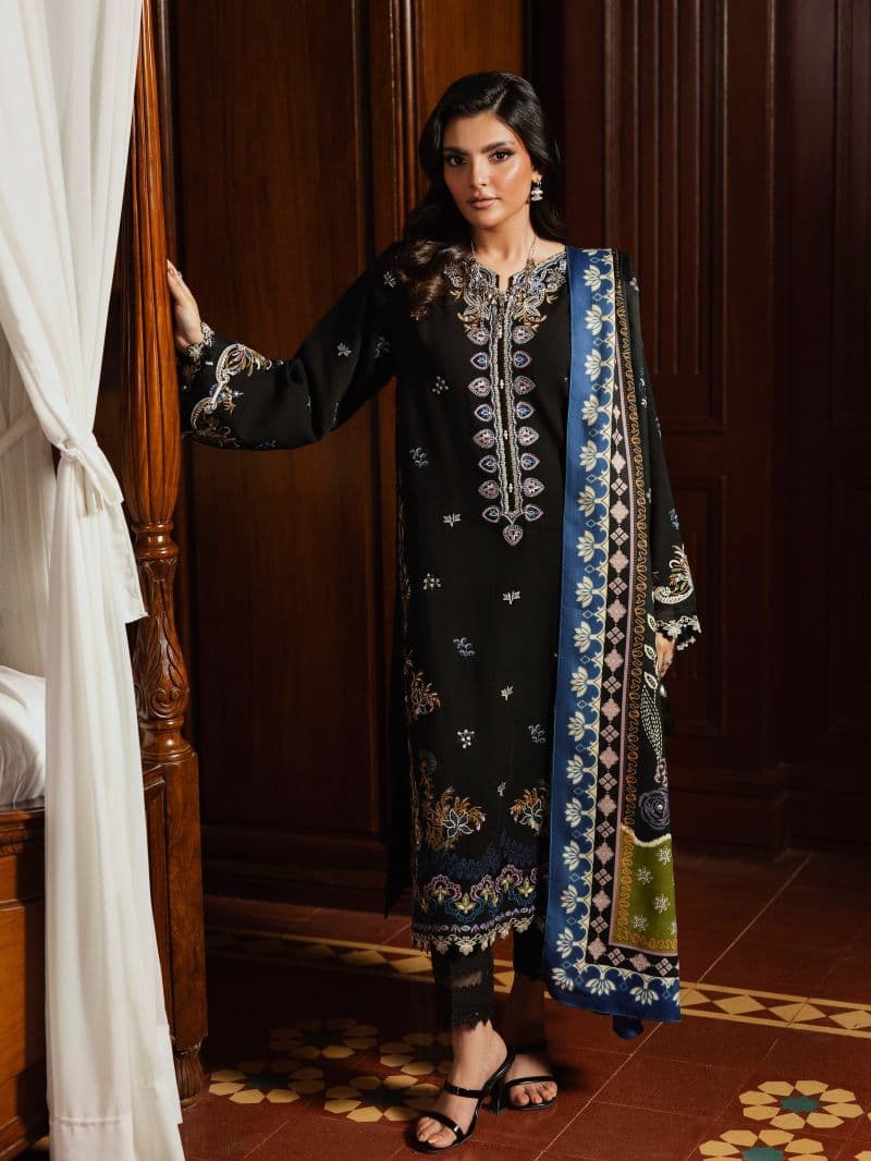 Embroidered Khaddar Suit - EWU5V11-32007-3P