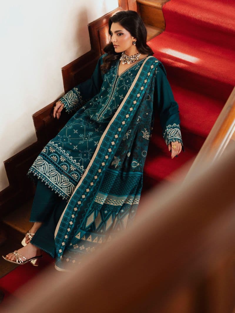 Embroidered Khaddar Suit - EWU5V11-32010-3P