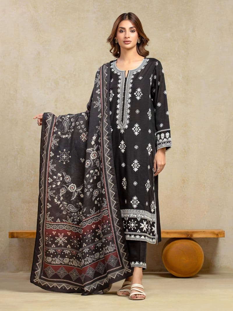 Embroidered Khaddar Suit - EWU5V11-32013-3P