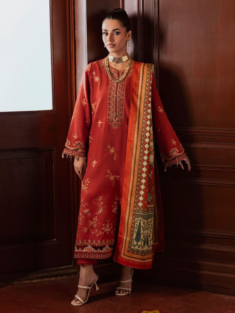 Embroidered Khaddar Suit - EWU5V11-32008-3P