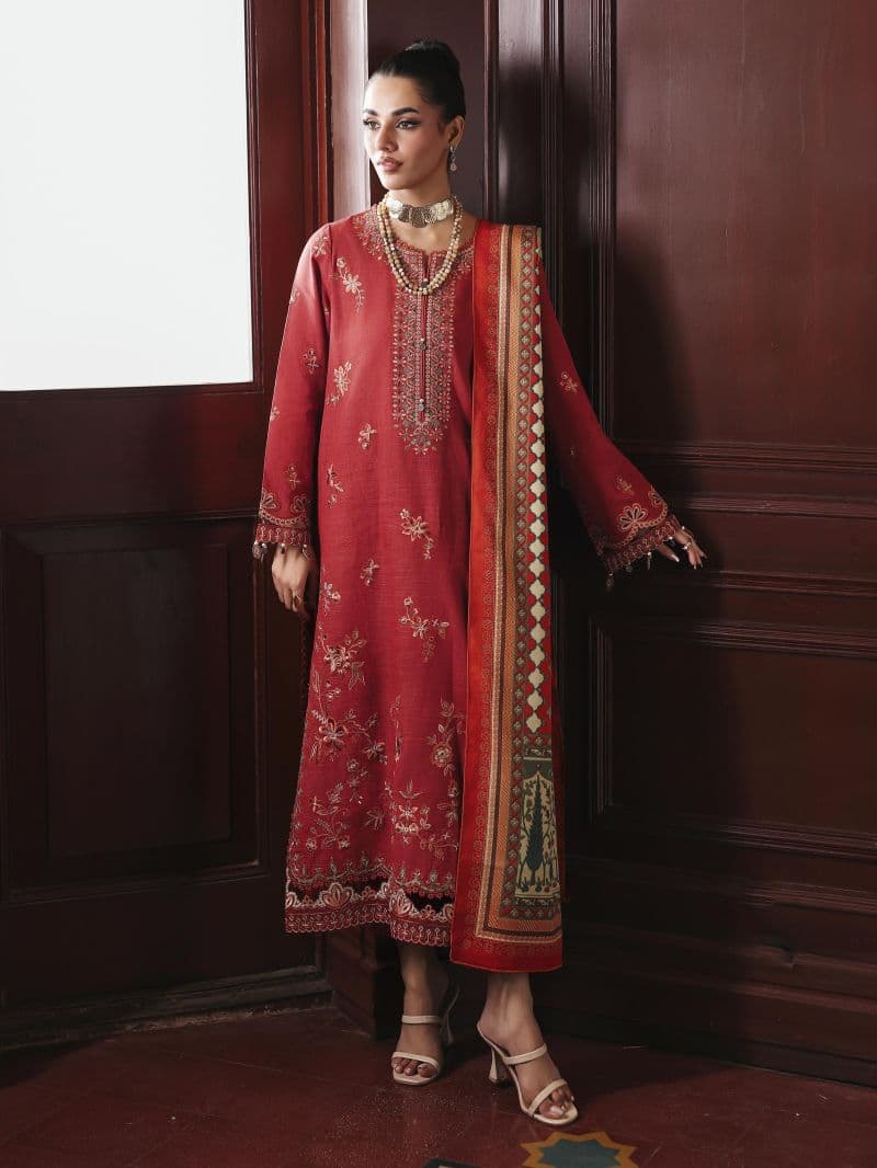 Embroidered Khaddar Suit - EWU5V11-32008-3P
