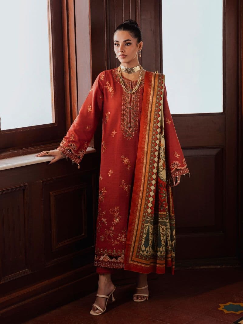 Embroidered Khaddar Suit - EWU5V11-32008-3P