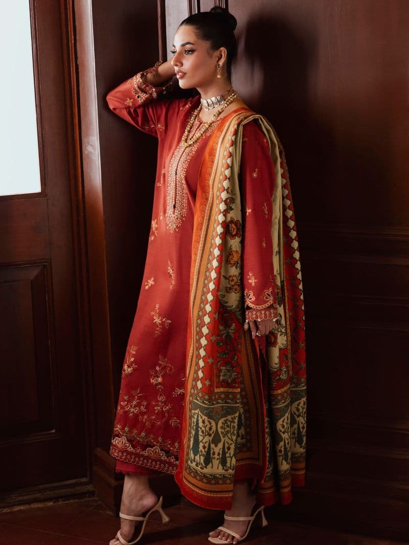 Embroidered Khaddar Suit - EWU5V11-32008-3P