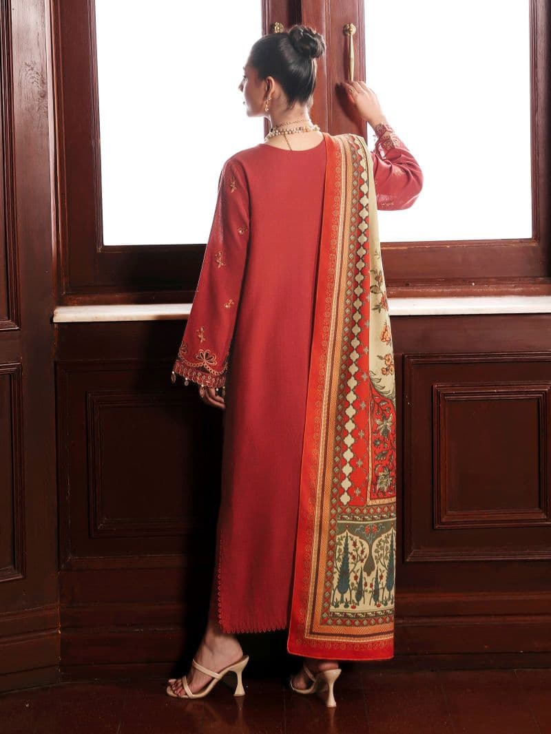Embroidered Khaddar Suit - EWU5V11-32008-3P