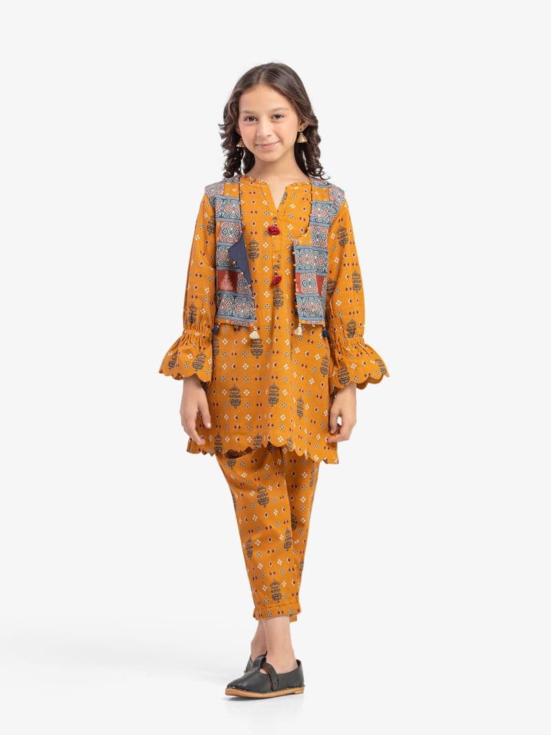 Printed Khaddar Co-Ord Set - EGTKP5-70815ST