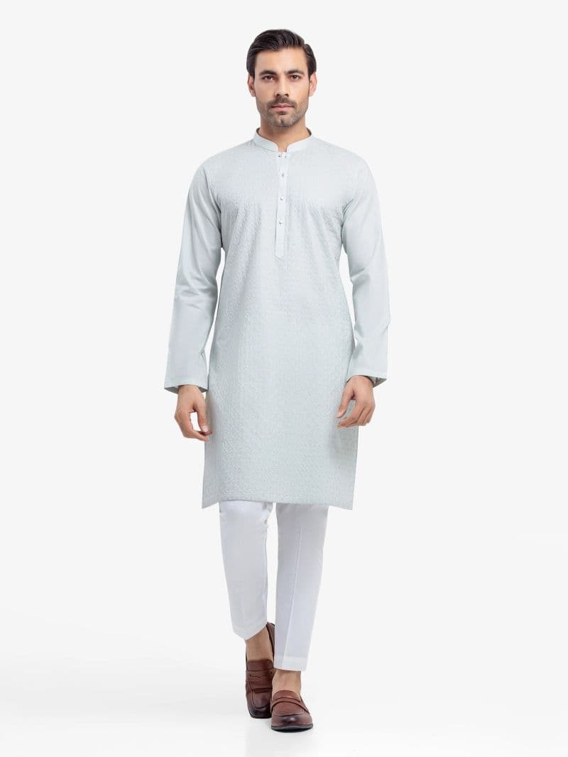 Embroidered Cambric Kurta