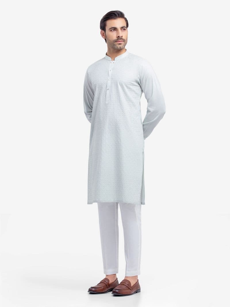 Embroidered Cambric Kurta