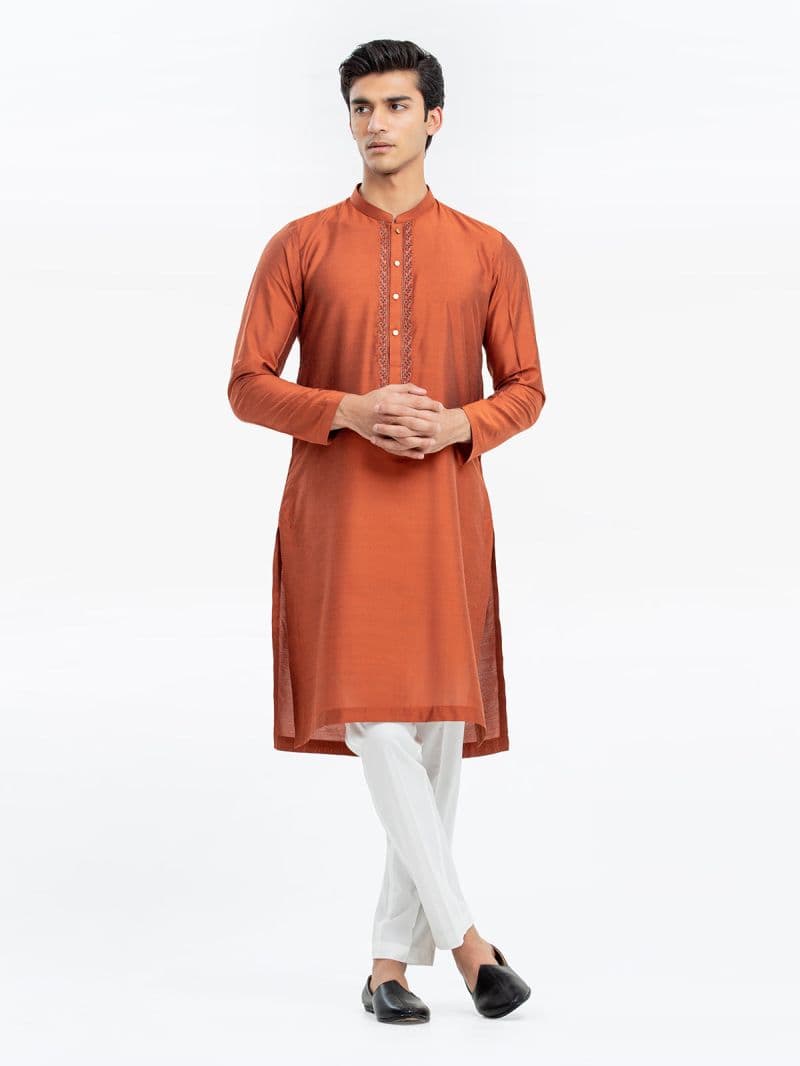 Embroidered Blended Kurta