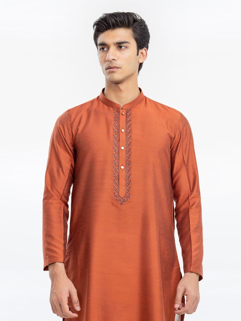 Embroidered Blended Kurta