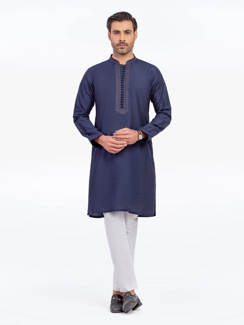 Embroidered Blended Kurta