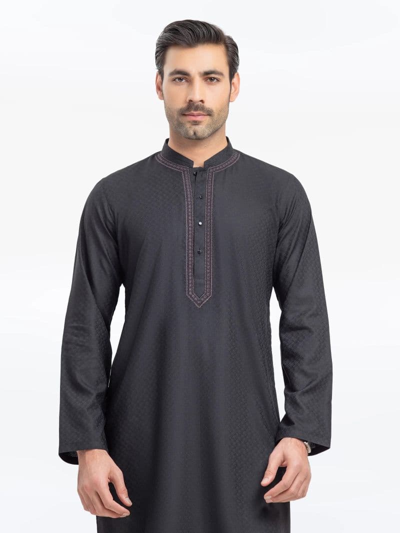 Embroidered Dobby Kurta thumbnail