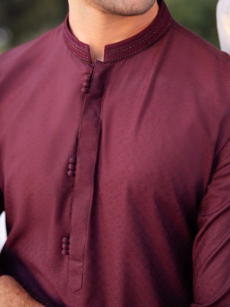 Embroidered Dobby Kurta
