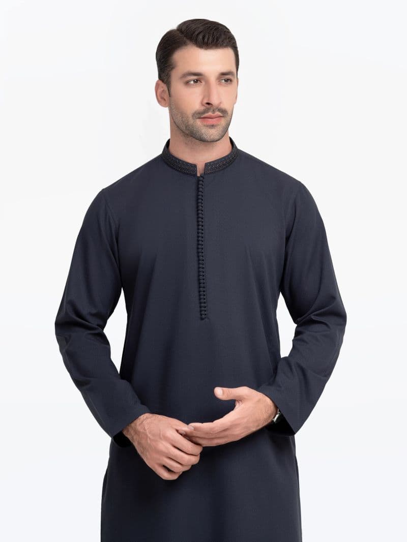 Embroidered Dobby Kurta