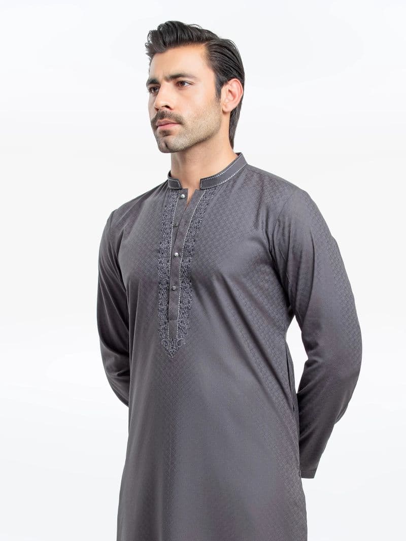 Embroidered Dobby Kurta