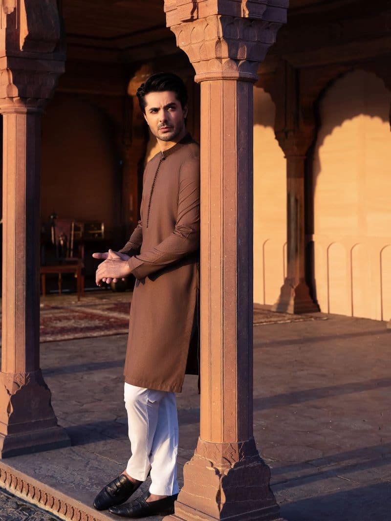 Embroidered Dobby Kurta