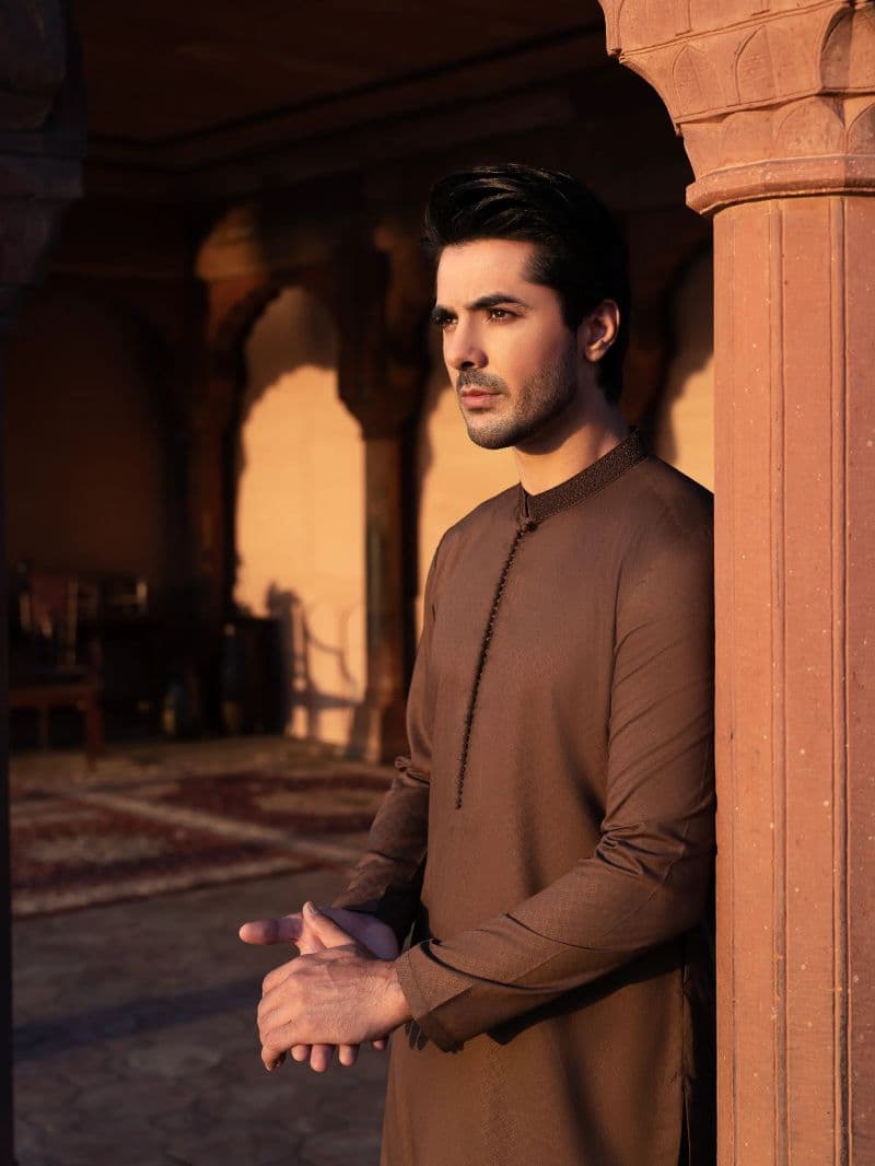 Embroidered Dobby Kurta