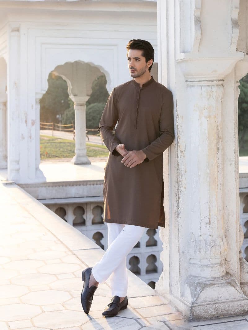 Embroidered Dobby Kurta