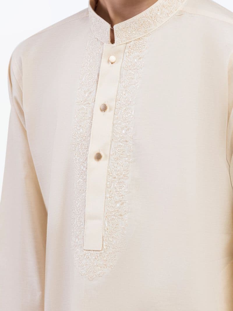 Embroidered Cotton Kurta Pajama thumbnail