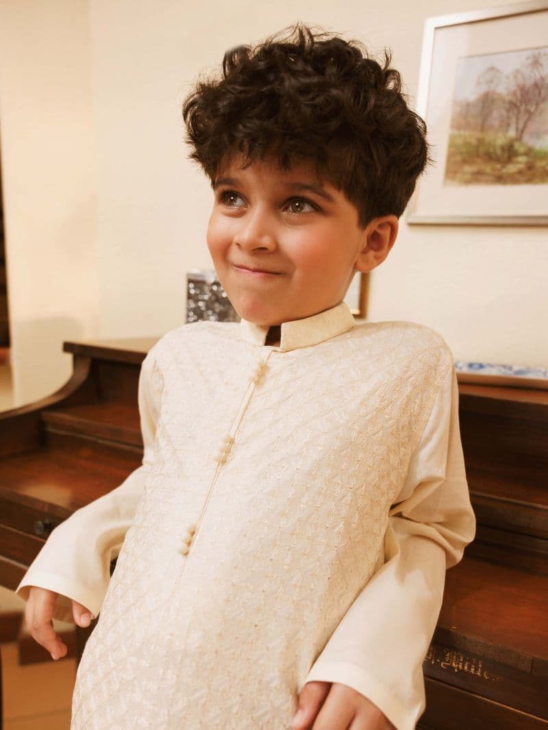 Embroidered Cotton Kurta Pajama thumbnail