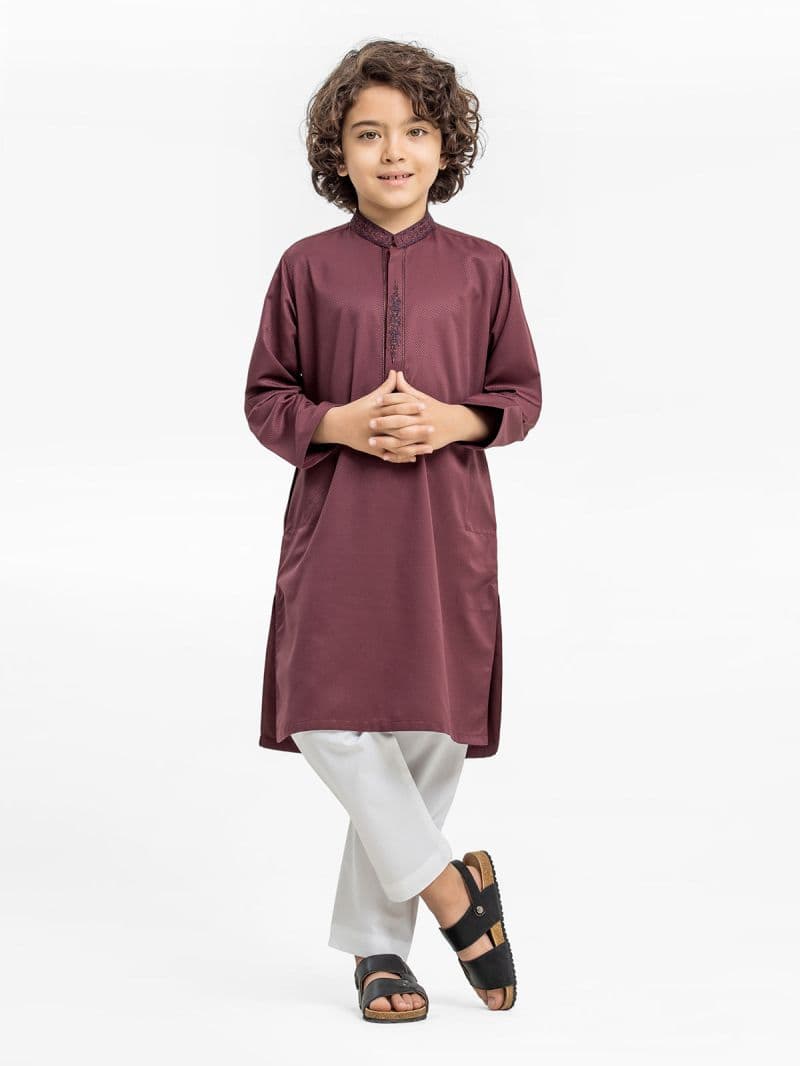 Embroidered Dobby Kurta