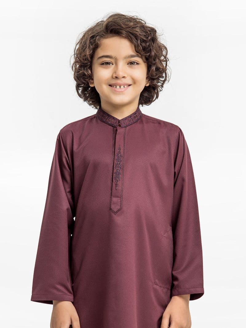 Embroidered Dobby Kurta