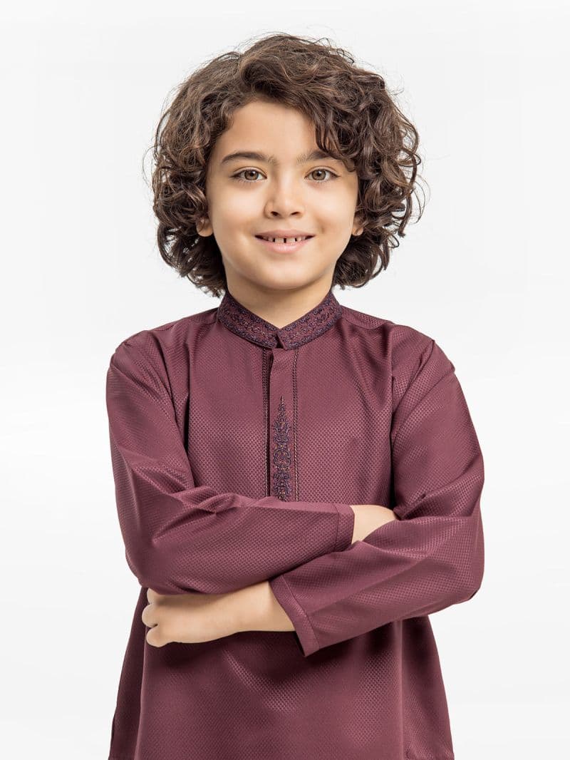 Embroidered Dobby Kurta