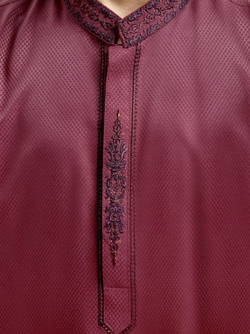 Embroidered Dobby Kurta