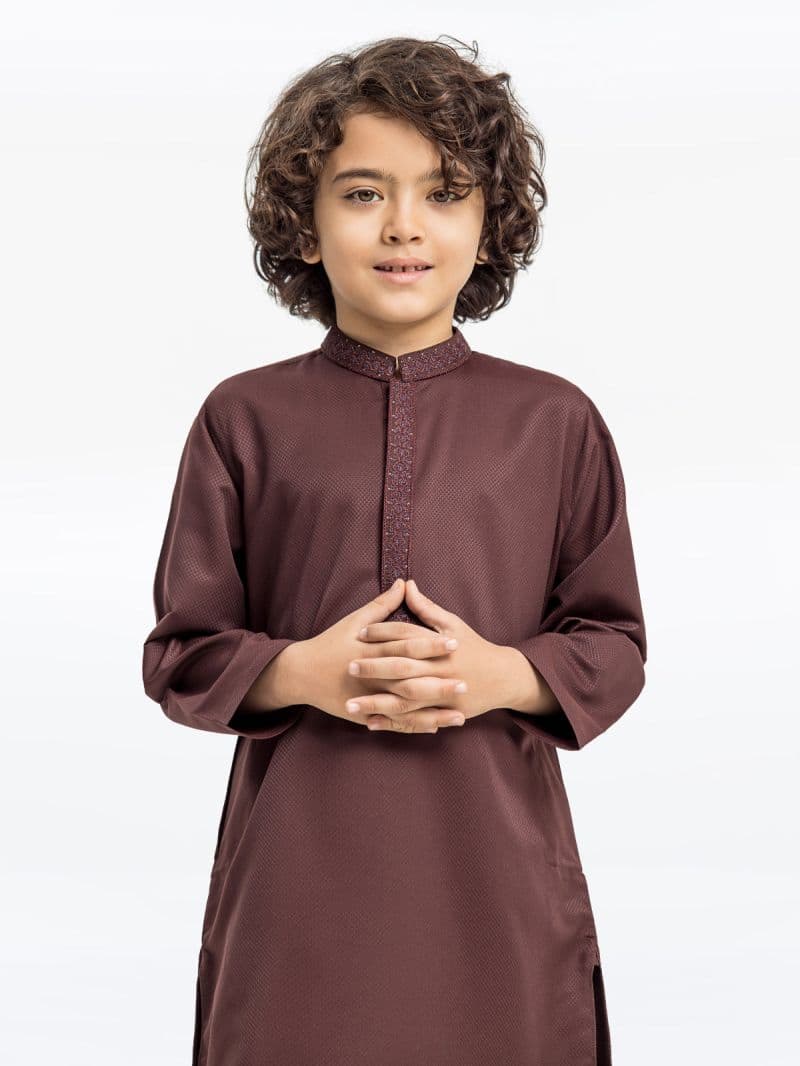 Embroidered Dobby Kurta