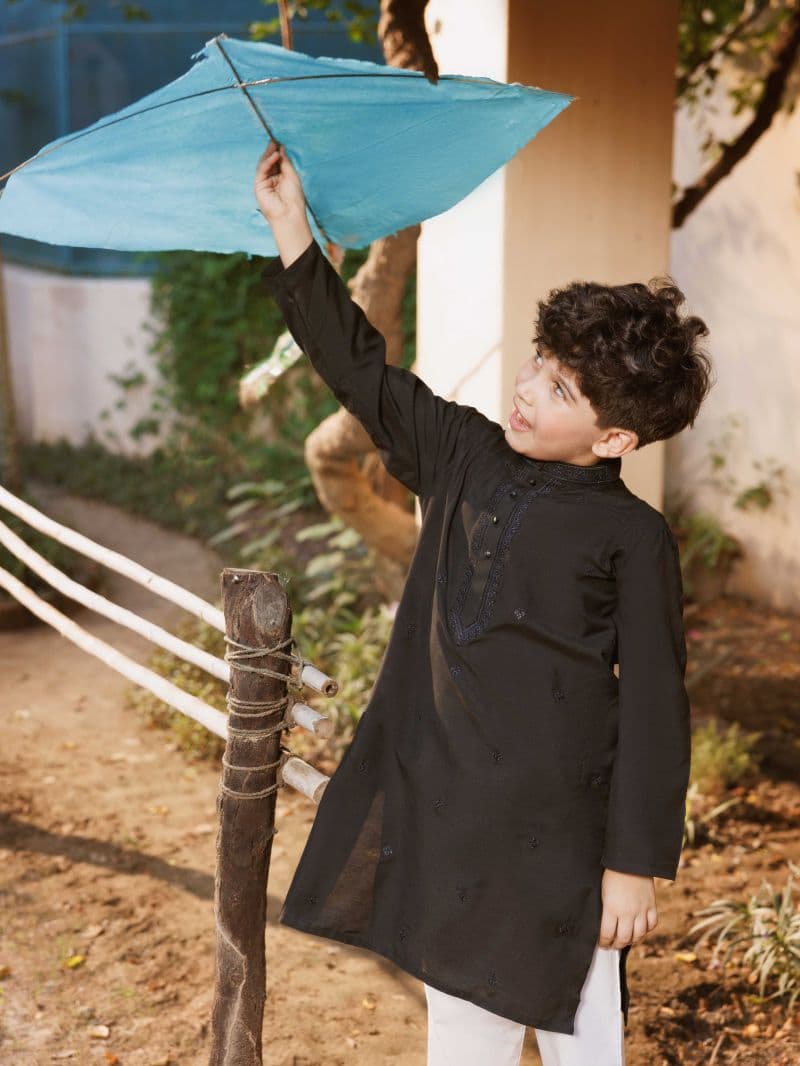 Embroidered Blended Kurta