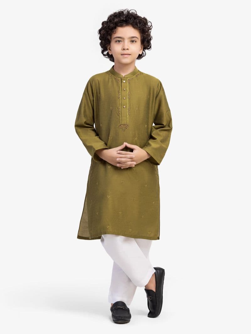 Embroidered Blended Kurta