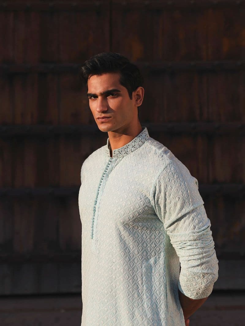 Embroidered Viscose Kurta Pajama