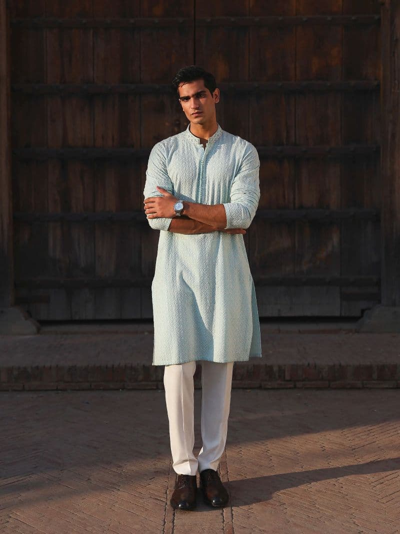 Embroidered Viscose Kurta Pajama