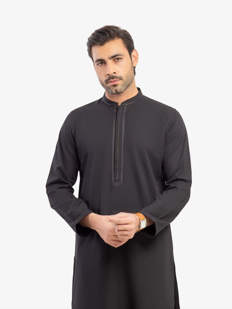 Embroidered Blended Kurta Pajama