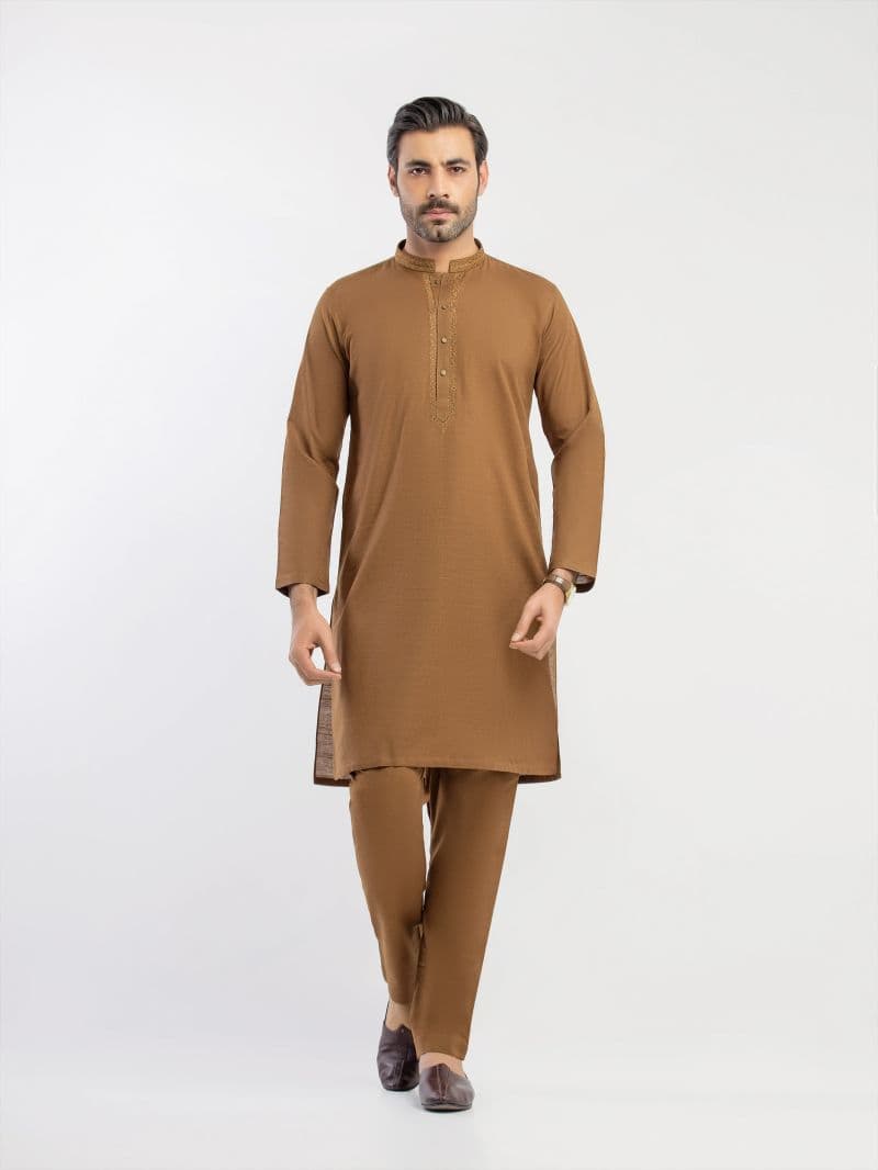 Embroidered Khaddar Kurta Pajama