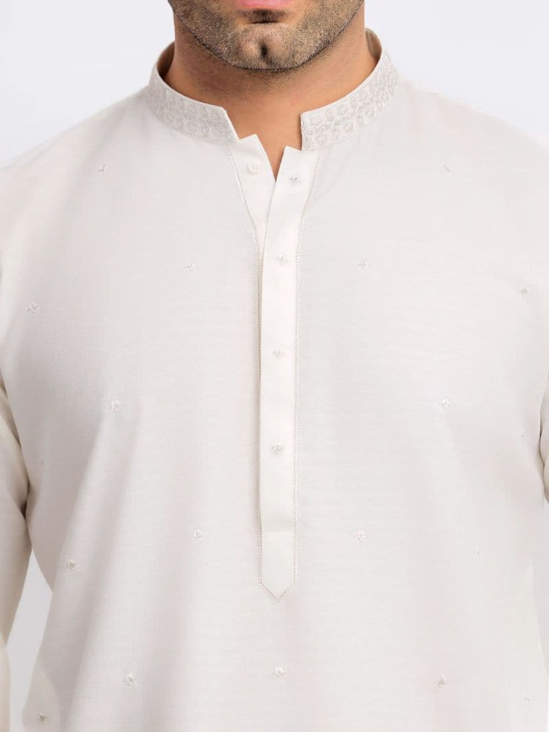 Embroidered Jacquard Kurta