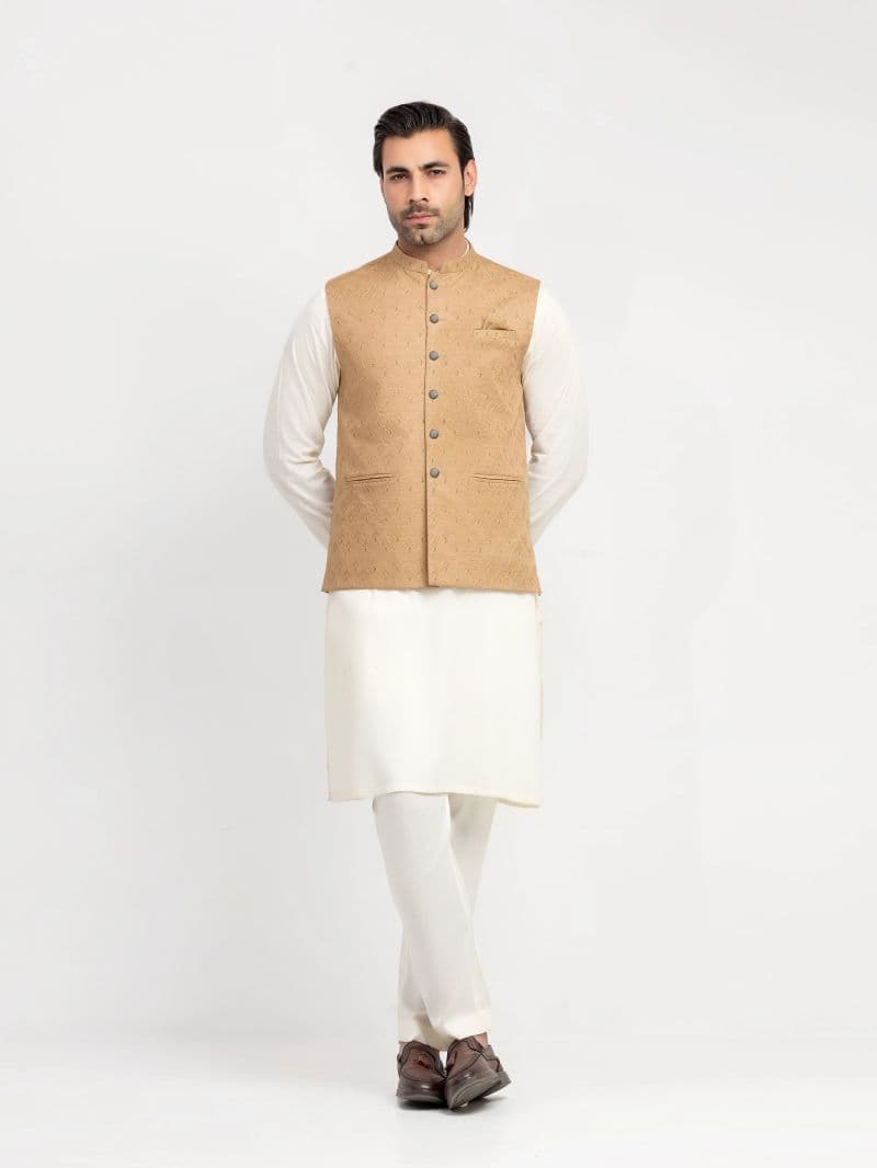Embroidered Khaddar Waistcoat